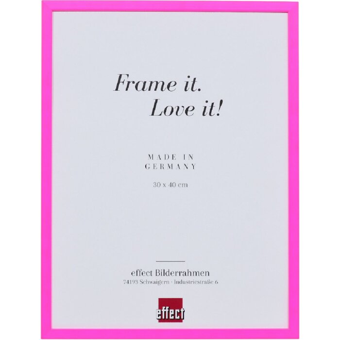 Ramka na zdjęcia z drewna neon-pink 10x10 cm z szkłem antyrefleksyjnym