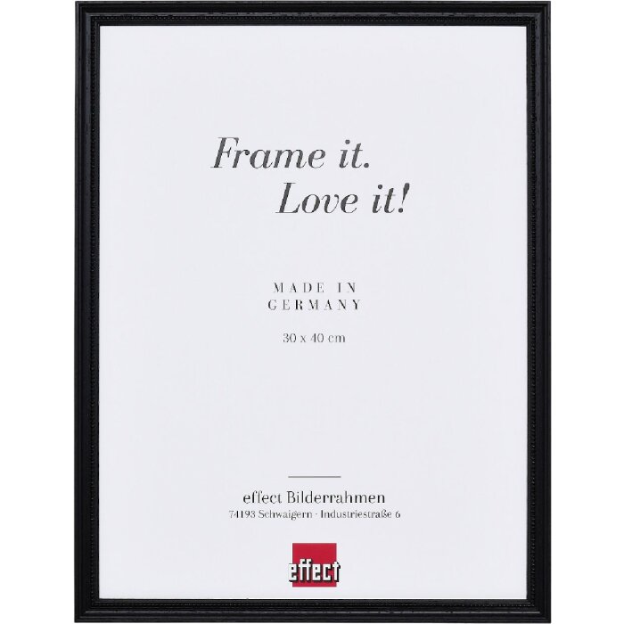 Ramka na zdjęcia z drewna Effect, profil 2440, czarna, 25x30 cm, szkło antyrefleksowe