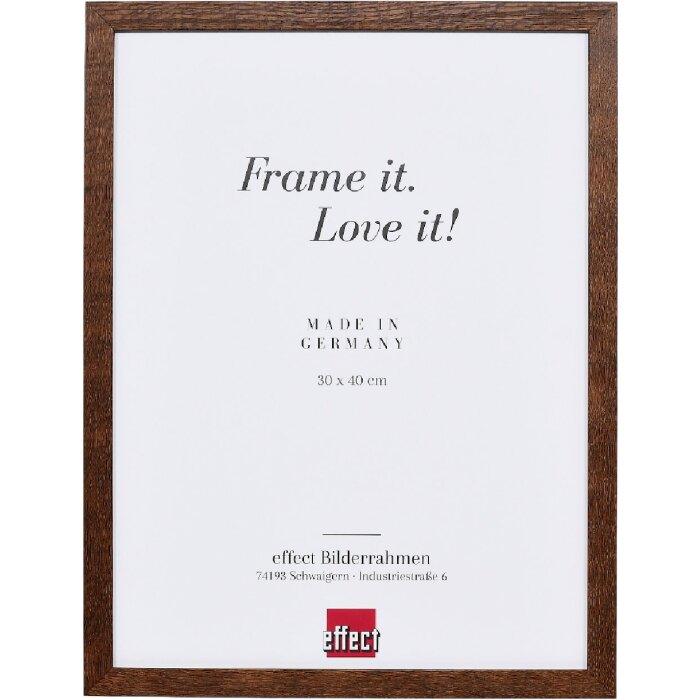 Lustro z drewna bukowego w profilu 2430, kolor orzechowy 27x48 cm – Effect