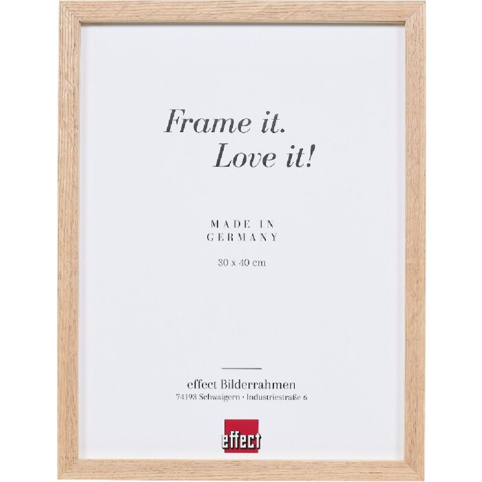 Ramka na zdjęcia z drewna dębowego Effect, 25x30 cm, z szkłem akrylowym i podstawą oddzielającą
