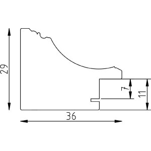Effekt ramka ścienna z drewna 30,5x91,5 cm szara z szkłem muzealnym akrylowym