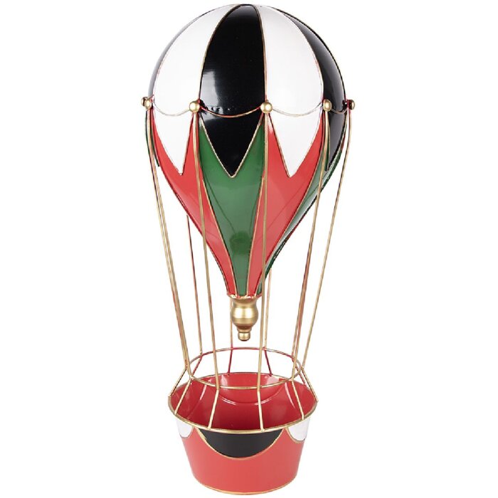 Balon na ciepły powietrze Clayre & Eef, czerwono-biały, Ø 26x62 cm