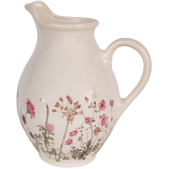 Wazon dekoracyjny Clayre & Eef, beżowo-różowy, 21x16x25 cm