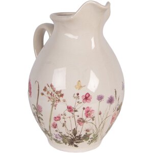 Wazon dekoracyjny Clayre & Eef, beżowo-różowy, 21x16x25 cm