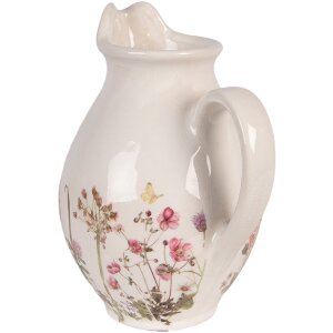 Kanne ceramiczna Clayre & Eef, beżowo-różowa, 16x12x19 cm – dekoracja wnętrz