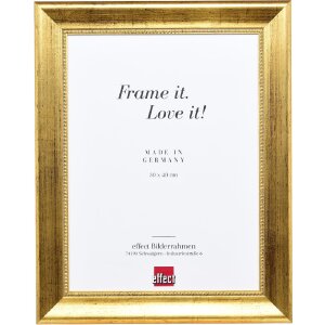 Ramka na zdjęcia z drewna Effect Profil 95 złota 60x80 cm z szkłem muzealnym