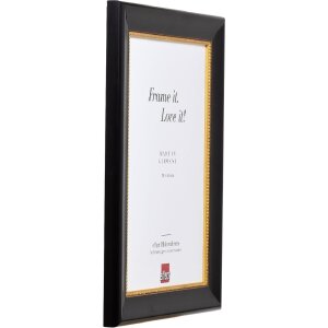 Ramka na zdjęcia z drewna Profil 95 czarna 25x70 cm z szkłem muzealnym