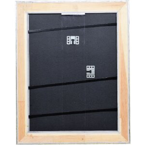 Ramka na zdjęcia z drewna Profil 95 srebrna 18x24 cm z szkłem muzealnym