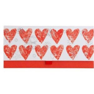 Koperta na pieniądze Artebene Hearts-Red-Silver