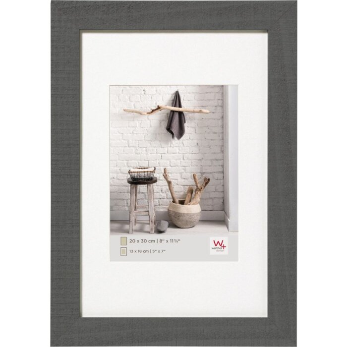 Walther Ramka drewniana Home szara 30x45 cm z Passepartout 20x30 cm