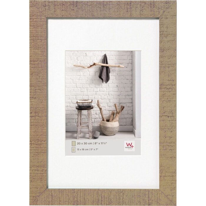 HOME Rama drewniana beżowo-brązowa w rozmiarze 24x30 cm