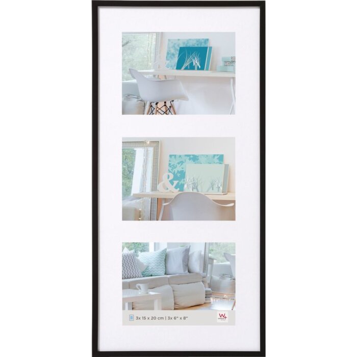 Walther Gallery Frame New Lifestyle 3 Photos 15x20 cm czarna