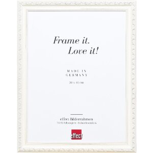 Ramka drewniana w stylu barokowym 37 cm, biała, szkło...