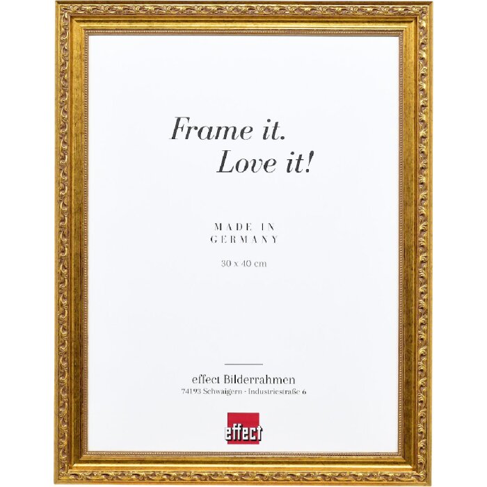 Rama drewniana Effect Profil 37 antyk złoty 9x13 cm z szkłem kryształowym