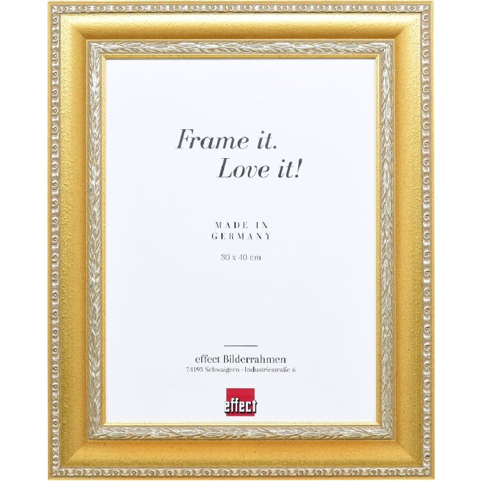 Rama z drewna Effect Profil 31 z szkłem antyrefleksyjnym 10,5x14,8 cm, złoty