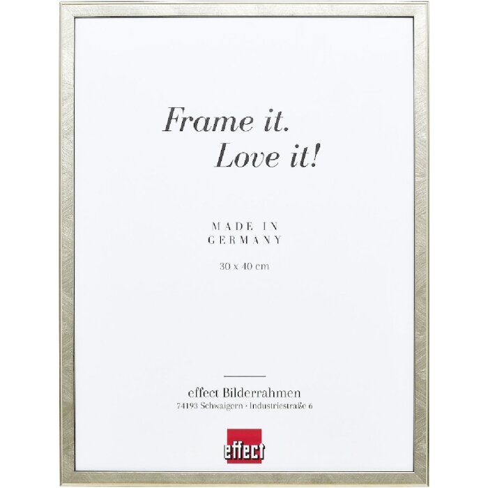 Ramka na zdjęcia z drewna Effect, profil 29, srebrna, 25x50 cm, z szkłem antyrefleksyjnym