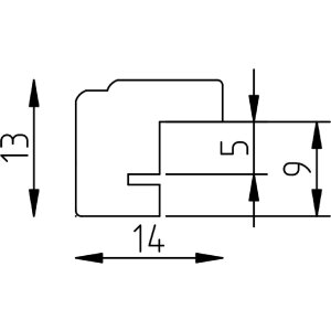 Ramka na zdjęcia z drewna Effect, profil 29, srebrna, 25x50 cm, z szkłem antyrefleksyjnym