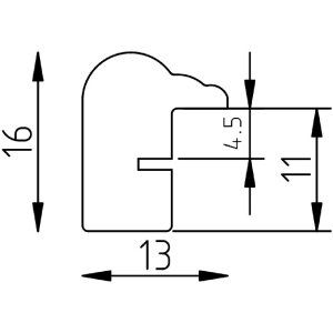 Rama z drewna solidnego Profil 23, 25x50 cm, brązowa z szkłem muzealnym
