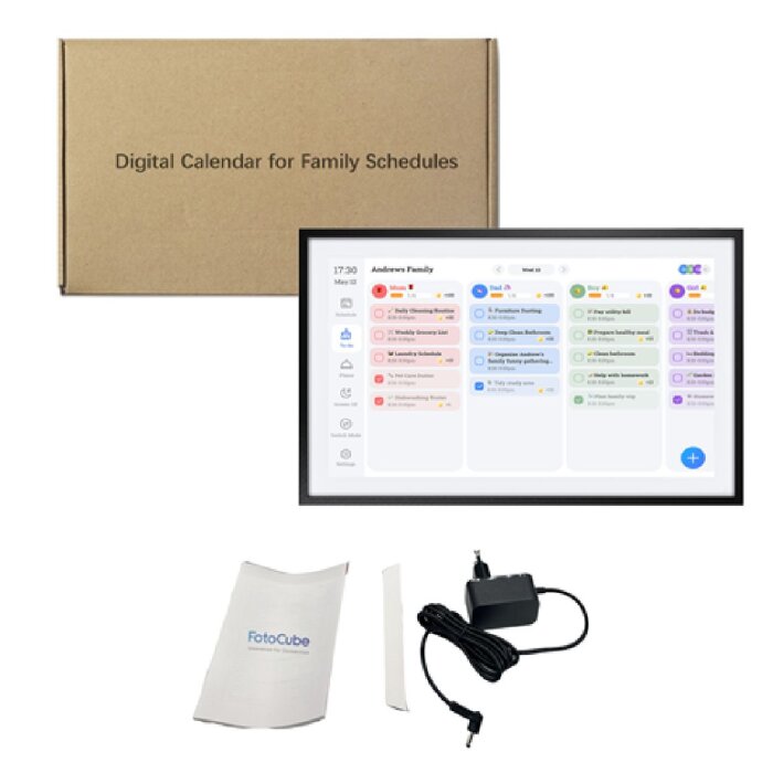 Fotocube PW156-CA – cyfrowy ramka na zdjęcia z kalendarzem, 15,6 cala, 32 GB, czarny