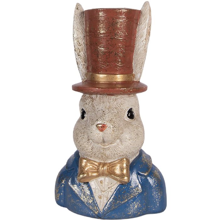 Bust królika Clayre & Eef, beżowy, 17x13x29 cm – dekoracja wnętrza