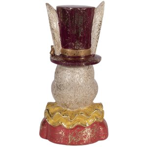 Bustka z królikiem Clayre & Eef – beżowo-różowa dekoracja do salonu 16x13x29 cm