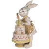 Dekoracja wisząca „Króliczek z Tortem” – biało-złota, 20x15x36 cm, Clayre & Eef