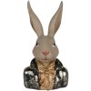Figurka królika z złotym płaszczem – dekoracja retro 13x10x23 cm