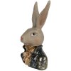 Figurka królika z złotym płaszczem – dekoracja retro 13x10x23 cm