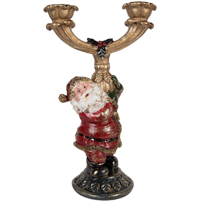 Świecznik w kształcie Świętego Mikołaja – dekoracja stołowa i wejściowa z efektem błyszczącym