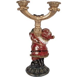 Świecznik w kształcie Świętego Mikołaja – dekoracja stołowa i wejściowa z efektem błyszczącym