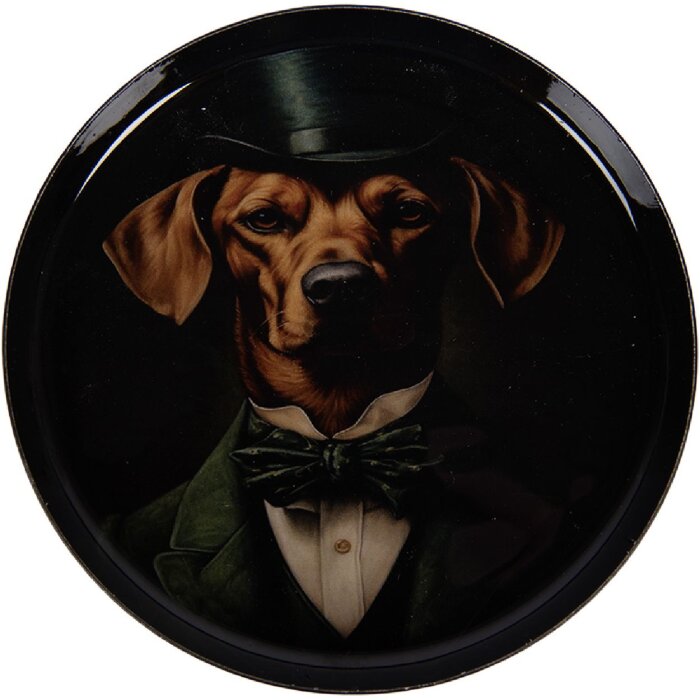 Clayre & Eef 66418 Untersetzer Ø 11 cm Schwarz-Grün Edelstahl