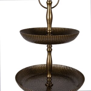 Etagera Clayre & Eef Ø 37x79 cm – elegancka, aluminiowa półka w kolorze złota fabig