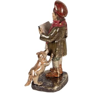 4-częściowa dekoracja świąteczna Clayre & Eef Weihnachtschor z poliresynu, 13x13x34 cm, czerwono-zielona