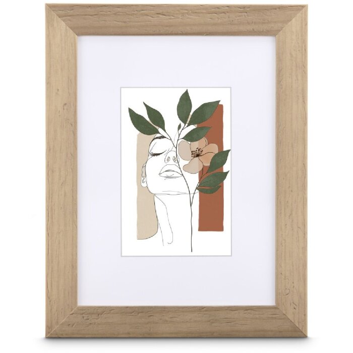 Rama drewniana Hama Albero w kolorze taupe – refleksyjne szkło, różne formaty, zawieszanie