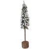 Clayre & Eef 50840 Weihnachtsbaum künstlich Schnee Ø10x60 cm Holzbasis