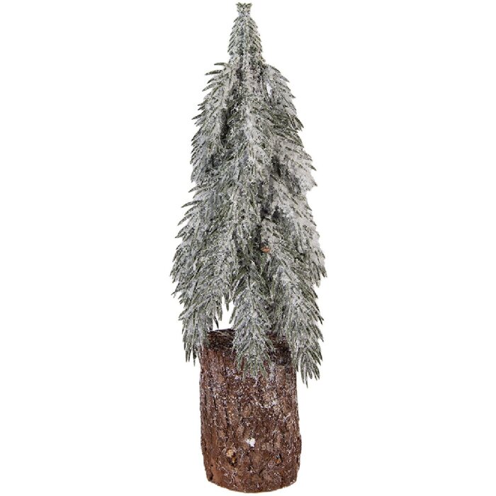 Clayre & Eef 66429 Künstlicher Weihnachtsbaum Grün-Weiß Ø 12x32 cm
