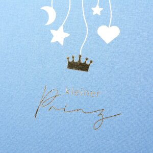 Album zdjęć niemowlęcych Goldbuch Wolkenpoesie Blau – delikatne płótno, chmury, korona, 60 stron z pergaminem