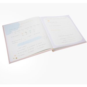 Album na dziecko Goldbuch Lullaby Line Girl 30x31 cm – różowy wzór z motywem zwierząt i kwiatów, 58 stron z pergaminowymi warstwami