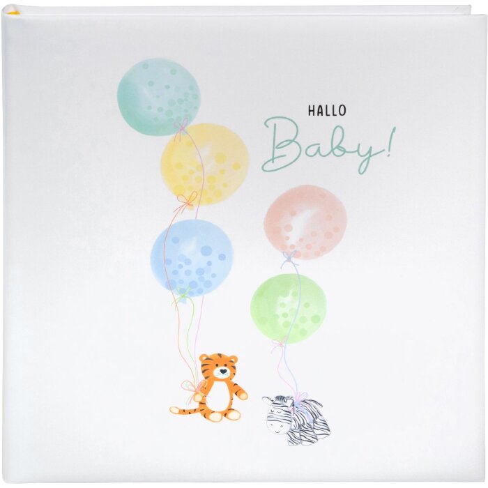 Album dziecięcy Goldbuch „Hoch hinaus!” 30x31 cm – z balonami i zwierzętami, z pergaminowymi wstawkami