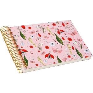 Album spiralny Goldbuch Secret Garden – różowy, 23x17 cm, z reliefem i motywem kwiatowym