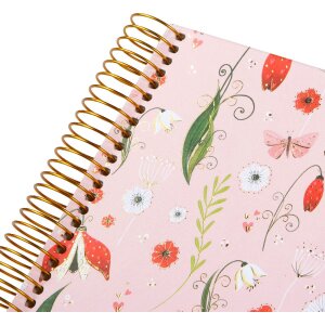 Album spiralny Goldbuch Secret Garden – różowy, 23x17 cm, z reliefem i motywem kwiatowym
