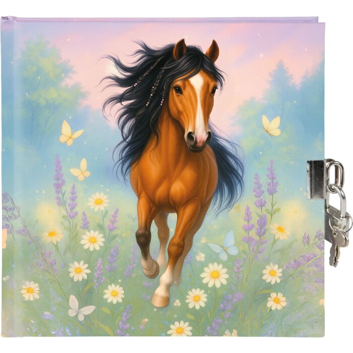 Dzienniczek Goldbuch Wiesenglück 16,5x16,5 cm – biały z zamek zabezpieczającym