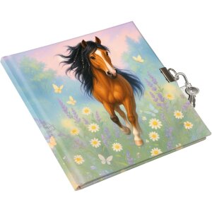 Dzienniczek Goldbuch Wiesenglück 16,5x16,5 cm – biały z zamek zabezpieczającym