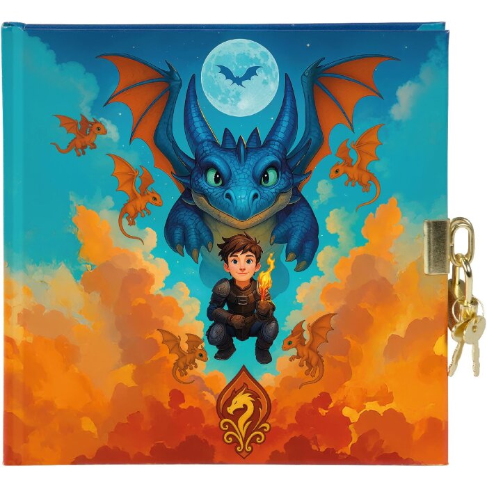 Dziennik Goldbuch Drachenfreund 16x16 cm – zamek, 96 białych stron