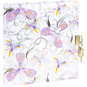 Dziennik Goldbuch Orchid Mood White 16x16 cm – z wypukłością złotą i zapięciem złotym