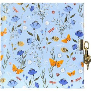 Dziennik Goldbuch Secret Garden Blue – 16,5 x 16,5 cm, 96 kartek, złota wypukłość