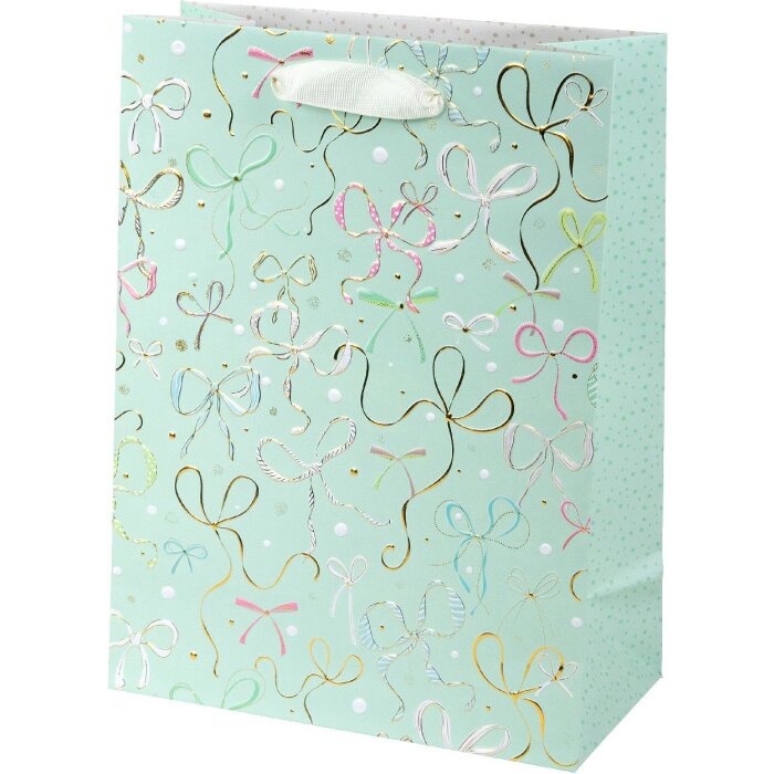 Tasza na prezenty Goldbuch Ribboné mint 30x21 cm z wypukłością złota