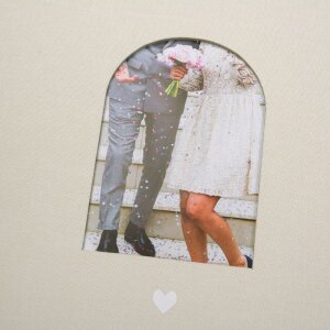 Książka gości Goldbuch Herzensmoment – beżowa, 24x22 cm, z materiału lnu