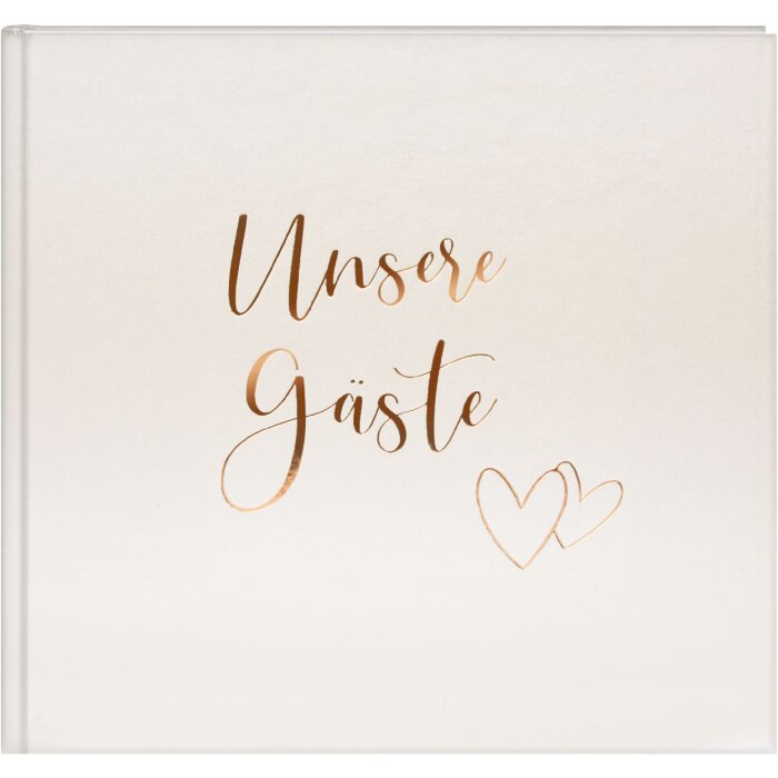 Album gości Goldbuch „Herzklopfen” 24x22 cm – złoty, ilustrowany, elegancki zapis gości