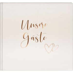 Album gości Goldbuch „Herzklopfen” 24x22 cm – złoty, ilustrowany, elegancki zapis gości